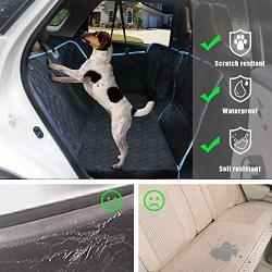 LETTON Dog Car Seat Covers with Mesh Window and Side Flap Durable Scratchproof Waterproof Pet Dog Hammock for Cars/Trucks/SUV Non-Slip Washable Protector for Back Seat