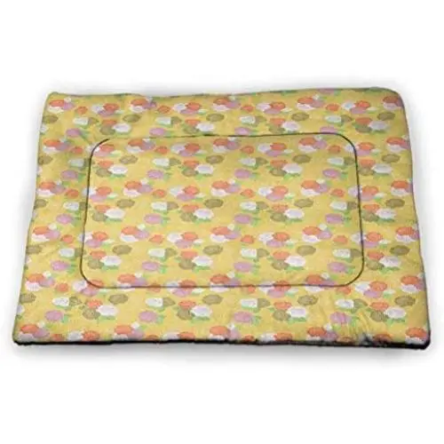 DayDayFun Garden Art Pet Mat for Kennel Pattern Design with Hand Drawn Style Flowers and Floral Elements Romantic Rustic Waterproof and Machine Washable Multicolor DayDayFun Garden Art Pet Mat for Kennel Pattern Design with Hand Drawn Style Flowers and Floral Elements Romantic Rustic Waterproof and Machine Washable Multicolor
