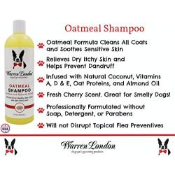 Warren London Oatmeal Dog Shampoo - Soothes Itchy & Sensitive Skin with Vitamins, Oats, Botanical Oils - 17 oz & 1 Gallon