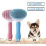 Pets Cat and Dog Hair Brush,Easy Self Cleaning,No More Shedding,Pet Supplies Pet Comb(Blue Thin)