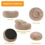 HACHIKITTY Dog Beds Calming Donut Bed, Puppy Dog Bed Large Dogs, Faux Fur Dog Bed Joint Relief