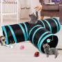 Cat Tunnel, Cat Tunnels for Indoor Cats, Tube Cat Toys 3 Way Collapsible, Kitty Tunnel Bored Cat Pet Toys Peek Hole Toy Ball Cat, Puppy, Kitty, Kitten, Rabbit