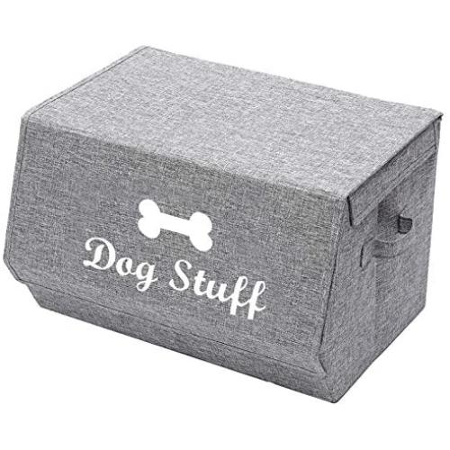 Morezi Canvas Dog Toy Basket and Dog Toy Box with lid, Basket Chest Organizer - Perfect for organizing pet Toys, Blankets, leashes and Food 0704