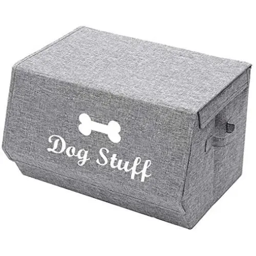 Morezi Canvas Dog Toy Basket and Dog Toy Box with lid, Basket Chest Organizer - Perfect for organizing pet Toys, Blankets, leashes and Food 0704 Morezi Canvas Dog Toy Basket and Dog Toy Box with lid, Basket Chest Organizer - Perfect for organizing pet Toys, Blankets, leashes and Food 0704