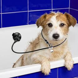 Dog Bathing Suction Cup Tether - Leash with Collar Keeps Dog in Bathtub or Shower - Any Size Dog