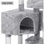 BEWISHOME Multi-Level Cat Tree Condo with Sisal Scratching Posts, Perches, Houses, Hammock and Baskets, Cat Tower Furniture Kitty Activity Center Kitten Play House MMJ05 BEWISHOME Multi-Level Cat Tree Condo with Sisal Scratching Posts, Perches, Houses, Hammock and Baskets, Cat Tower Furniture Kitty Activity Center Kitten Play House MMJ05