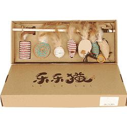 lvliangshirongyaomaoyiyouxiangongsi 1set Cat Toy Funny Cat Rod Mouse Toy Feather Molar Bite-Resistant Cat Supplies Cat Toy Self-Selling Suit Diverse Multi-Color 7 Piece Set One Week Gift Box Toy Set