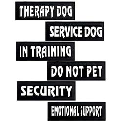 DERUILA Reflective Dog Patches with Hook Backing -Service Dog, in Training, Do Not Pet, Emotional Support, Therapy Dog, in Training for Animal Vest Harnesses, Collars, Leashes Dog Patches