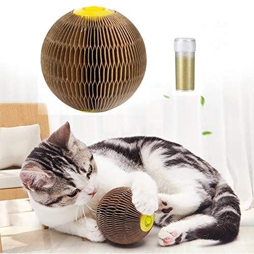 Cat Scratch Toy, Upgraded Cat Toys for Indoor Cats, Cardboard Chew Toy for Kittens, Refillable Catnip Toy Cat Tickle Toy Set with Catnip, Cat Interactive Toys for Kitten Scratching Playing