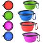 EWYO Collapsible Dog Bowl, 4 Pack Foldable Dog Travel Bowl,Pet Pop-up Food Water Feeder Foldable Bowls with Carabiner Clip