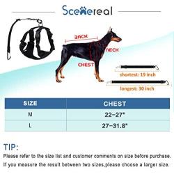 SCENEREAL Dog Safety Harness with Car Vehicle Seat Belt - Adjustable Mesh Vest Travel Strap Lead