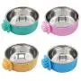 Daycount Pet Feeder Dog Bowl Stainless Steel Food Hanging Bowl Crates Cages Dog Parrot Bird Pet Drink Water Bowl Dish Accessory (S: 4.5x2, Pink) Daycount Pet Feeder Dog Bowl Stainless Steel Food Hanging Bowl Crates Cages Dog Parrot Bird Pet Drink Water Bowl Dish Accessory (S: 4.5x2, Pink)