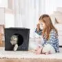PetLike Cat House Collapsible Cat Cave with Removable Cushion Stackable Cat Cube Cat Tent Bed for Indoor Cats/Cat Condo