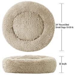 Washable Dog Round Bed Small, Donut Dog Bed Small Dog, Comfy Dog Calming Cuddler Bed