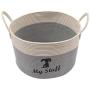 Geyecete Dog Toy Box Storage Round Cotton Rope Pets Toy Box- Baskets for Dog Toys Laundry Basket Storage Bin Living Room Organizer