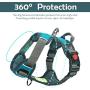FUNFLOWERS Dog Harness No-Pull Adjustable Pet Vest Durable Polyester Material Dog Chest Strap with Reflective Strips Easy Control Training Harness for Small Medium Large Dog, 4 Colors