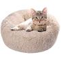 Soft Plush Round Pet Bed for Cats Or Small Dogs Cat Bed Self Warming Autumn Winter Indoor Sleeping Cozy Pet Bed for Small Dogs and Cats Donut