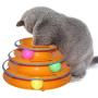 S-D-A Funny Pet Toys Cat Crazy Ball Disk Interactive Amusement Plate Play Disc Trilaminar Turntable Cat Toy