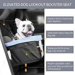 LIMETEK Pet Car Booster Seat, Elevated Car Seat for Dogs with Metal Frame Construction, Lookout Dog Car Seats for Small Dogs Pets Up to 25Lbs