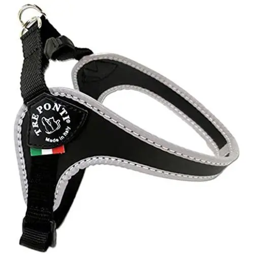 TRE Ponti Fibbia Small Dog Harness with Adjustable Belly Strap, 3 cm, Black TRE Ponti Fibbia Small Dog Harness with Adjustable Belly Strap, 3 cm, Black