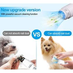 senyouth [Upgraded] Dog Nail Grinder, Dog Nail Trimmers with Nail Dust Collector, 20h Painless Grooming Stepless Speed Regulation Quiet Electric Dog Nail Clipper, for Large Medium Small Dogs and Cats