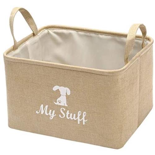 Geyecete Canvas Dog Toy Basket Basket for Dog Toys, Dog Blanket, Dog Clothes Storage - 30cms (12in) x 20cms (8in) x 20cms (8in)