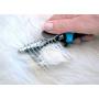Vets Pride USA Dematting Comb for Dogs and Cats - Stainless Steel Tool for Tangles, Knots, and Matted Hair - Reversible Serrated Blades - Soft Handle and Thumb Rest - Perfect for Any Breed and Size