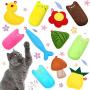 Charnoel 11 Pieces Catnip Cat Toys Cat Interactive Playing Toys Plush Cat Teething Toys Lovely Cat Entertaining Toys for Pet Kitten Cat Playing Chewing Teething and Claw Grinding Claw