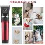 Sminiker Low Noise Cat and Dog Clippers Rechargeable Cordless Pet Clippers Grooming Kit with Storage Bag 5 Speed Professional Animal Clippers Pet Grooming Kit