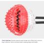 Tarasun Pet Toy Ball Multifunctional 6 in 1, Toothbrush Nontoxic Bite Resistant/Teeth Cleaning, Treat Feeder/Food Dispensing, Training Interactive, Squeak Ball Chew Food Safe for Dogs Puppy Cat Kitten