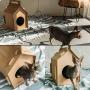NEST Corrugated Cat Cardboard Pet House Tower Condo Apartment Pet Cat Furniture for Cats and Kittens Catnip Cave for Pets Kitties Cat Accessories Gingerbread Box House