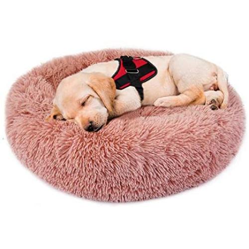 NOYAL Donut Dog Cat Bed Self-Warming Pet Bed-No Pull Dog Harness with Easy Control Handle