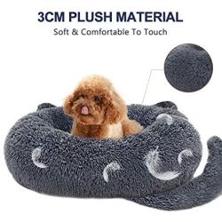 Grneric POXURIO Dog Bed Comfortable Cute Cat Shape Bed for Cats or Dogs, Ultra Soft Pet Beds with Removable Pillow (20/25/30)