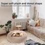 KROSER 24''/32''/40'' Donut Dog Cat Bed Self-Warming & Washable Round Bed Deluxe Soft Plush Cushion Pet Bed