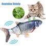 2 Pack Electric Moving Fish Cat Toy, Realistic Plush Simulation Electric Wagging Fish Cat Toy Catnip Kicker Toys, Funny Interactive Pets Pillow Chew Bite Kick Supplies for Cat Kitten Kitty