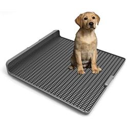 HYERSPACE Integrated Dog Puppy Toilet 17.7”x16.5” Potty Tray Training Pads Holder Enlarged Size by Seamless Splicing Design for Large and Small Dogs Urine and Poop Collection Easy to Train and Clean