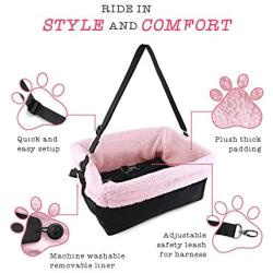 Cozy Boost Premium Quality Dog Booster Seat with Clip On Leash and Collapsible Dish for Small Dogs, Puppies, and Pets