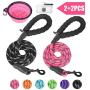 Bolux 2 Pack Dog Leashes, Dog Poop Bags Leak-Proof Pet Waste Bags with Poop Bags Dispenser & Pet Bowl