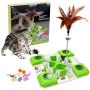 Interactive Treat Maze & Puzzle Feeder for Cats - Puzzle Cat Toy Suitable for Various Cat Entertainment Activities, Cat IQ Training Toys with 3 Level Challenges for Indoor Cats Improve Intelligence