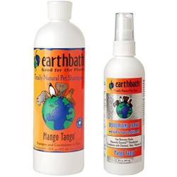 Earthbath Natural Dog Mango Tango Grooming Bundle - (1) Each: Shampoo and Conditioner (16 ounces) and Deoderizing Spritz (8 Ounces)