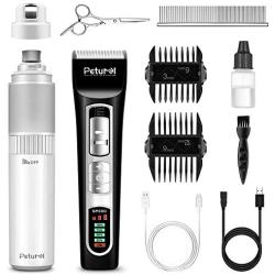 Petural Dog Nail Grinder Quiet with Powerful Dog Grooming Clippers of Dogs& Pet Dog Grooming Tool Kit