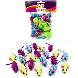 AXEL PETS 20 Hypno Colorful Mice with Rattle Sound, Interactive Catch Play Teaser Mouse Toy for Cats and Kittens. Pack of 20 Mice