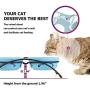 Y YHY Ceramic Raised Pet Cat Bowls, 12 Ounces Elevated Food or Water Bowls, Double Cat Dishes, Gift for Cat, Fish Bone Design, Blue