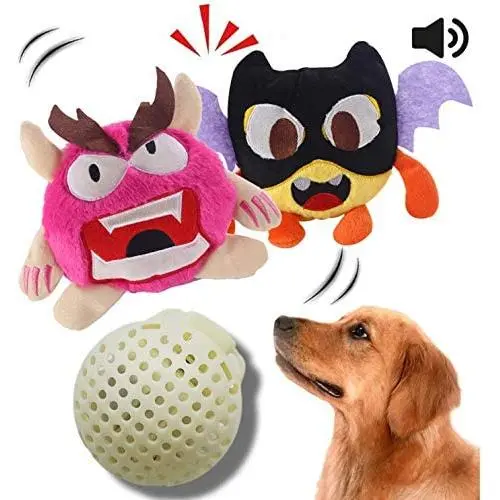 NEILDEN Upgrade Interactive Squeaky Dog Toys Plush Puppy Chew Toys Giggle Dog Balls Durable for Tug and Fetch Pet Toys for Small to Medium Dogs (Two Plush Toys+Squeaky Ball NEILDEN Upgrade Interactive Squeaky Dog Toys Plush Puppy Chew Toys Giggle Dog Balls Durable for Tug and Fetch Pet Toys for Small to Medium Dogs (Two Plush Toys+Squeaky Ball
