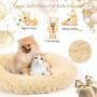 Donut Dog Bed, Premium Quality Faux Fur Plush Pet Cat Bed Comfortable Cuddler Round, Ultra Soft Calming Dog Cushion Bed-Better Sleep for Large Medium Small Dogs and Cats (Multiple Sizes&Colors)