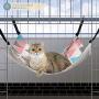 ComSaf Reversible Cat Hammock, Breathable Pet Cage Hammock with Adjustable Straps and Metal Hooks, Double-Sided Hanging Pet Hammock Bed for Cats, Ferret, Puppy, Other Small Animals, 22 x 19 inch