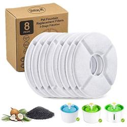 Alicedreamsky Pet Fountain Filters, 8 Packs Cat Fountain Replacement Filter, Carbon Replacement Filter Keep Water Clean and Fresh Removes Bad Tastes and Odors