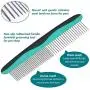 Self-Cleaning Slicker Brush + FREE 7'' Stainless Steel Comb, Pain-free Bristle Cat Dog Grooming Brush Removes Tangled Hair,Dirt,Dander and Reduces Shedding and Tangling for All Hair Types Pet Self-Cleaning Slicker Brush + FREE 7'' Stainless Steel Comb, Pain-free Bristle Cat Dog Grooming Brush Removes Tangled Hair,Dirt,Dander and Reduces Shedding and Tangling for All Hair Types Pet