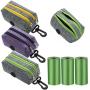 3 Pieces Dog Poop Dispenser with Double Zipper and 3 Roll of Waste Bags Leak-Proof Dog Waste Bags Oxford Cloth Waste Bag Dispenser Dog Poop Holder (Eye-catching Colors)