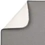 mDesign Premium Quality Microfiber Polyester Pet Food and Water Bowl Feeding Mat for Cats - Ultra Absorbent Reversible Placemat - Folds for Compact Storage - Small - Pewter Gray/Ivory